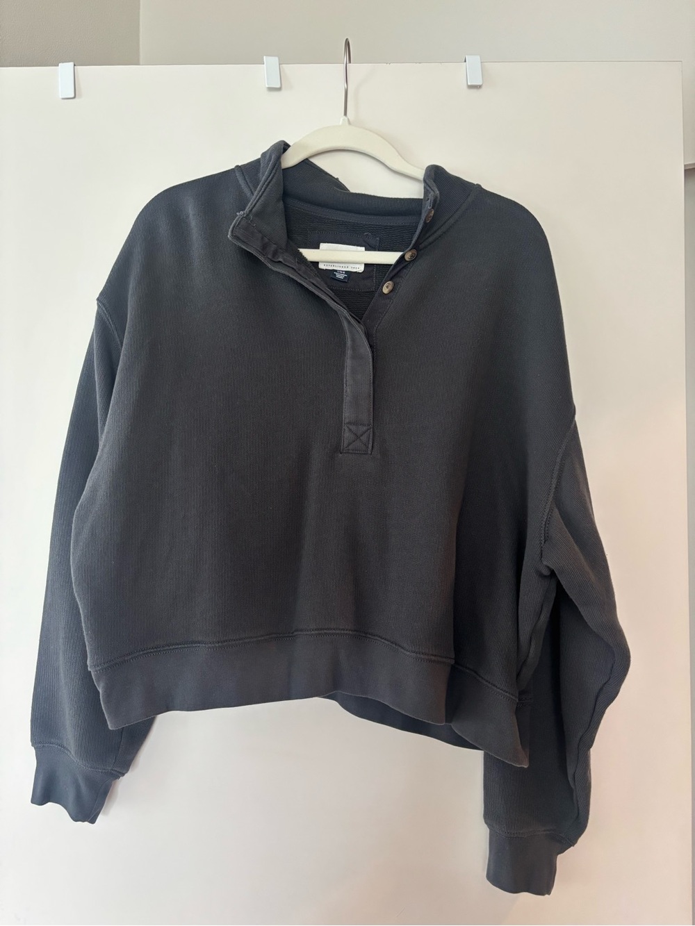 American Eagle Outfitters Classic Henley Fleece Sweatshirt